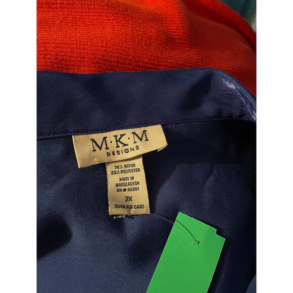 M.K.M Size 2X Royal Blue Evening Top - Picture 3 of 3